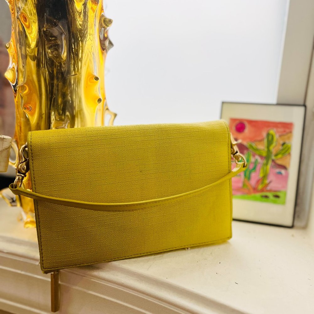 Original Dagne Dover lime essential clutch wallet with wristlet strap